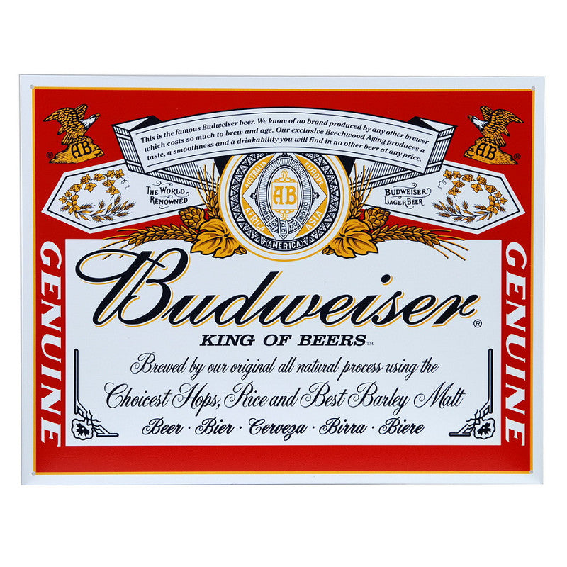 101 inc. Metall Platte groß 63. Budweiser