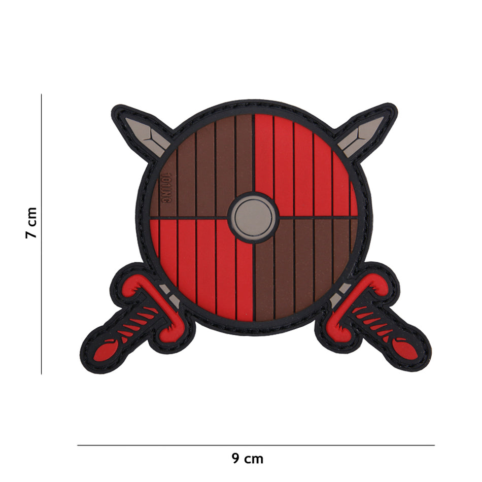 3D PVC viking schild mit 2 Schwerter Patch