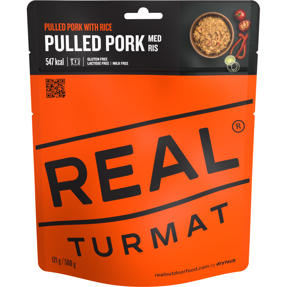 REAL On the Go Turmat Pulled Pork with Rice - Outdoor Fertiggericht