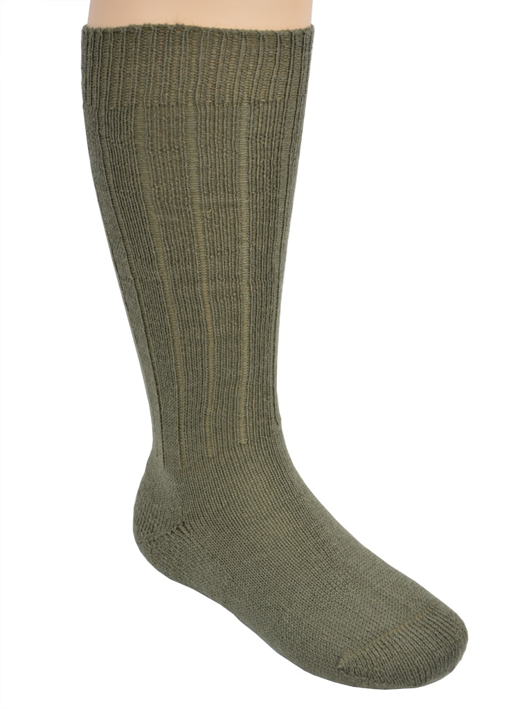 BW Stiefelsocken mit Plüschsohle oliv lang