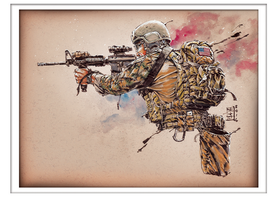 Marc Lee Military Art MARSOC Raider (gerahmt)
